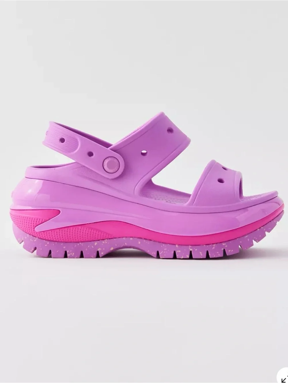 CROCS Platform Sandals in Lilac and Pink, size 7